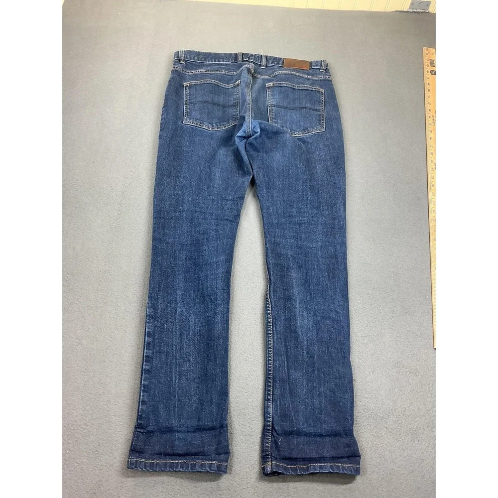 Frank And Oak Dylan‎ Slim Jeans Mens 35x32 Medium Blue Straight Stretch Denim